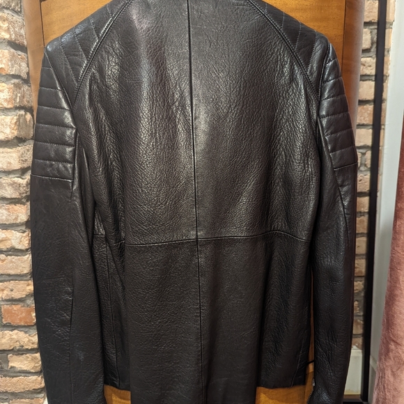 Haider Ackermann tumbled lamb skin leather biker jacket with asymmetric lapel. 0 - Picture 2 of 12